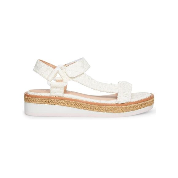 NWT MADDEN GIRL Womens White At Straps Gigi Wedge Slingback Sandal 7 M - Picture 2 of 5